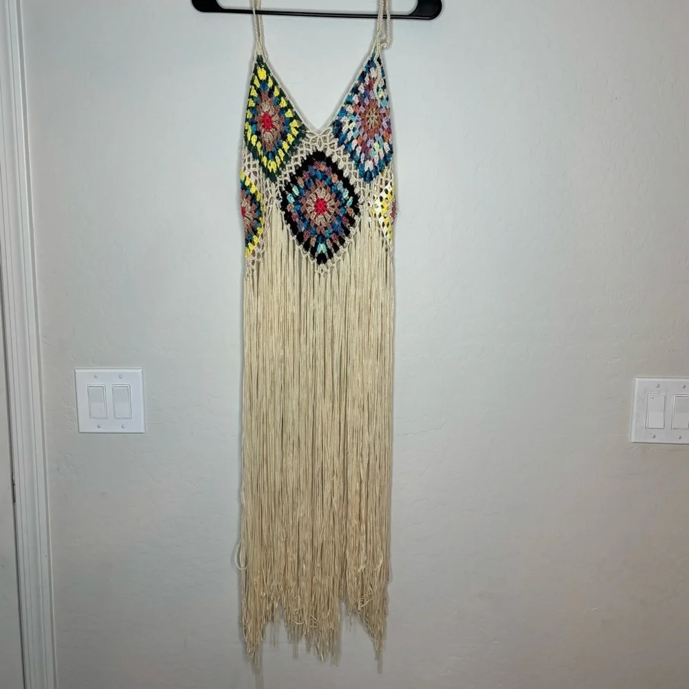 Shein Embroidery Bohemian Knitted Top size Medium Multicolor - Picture 2 of 7